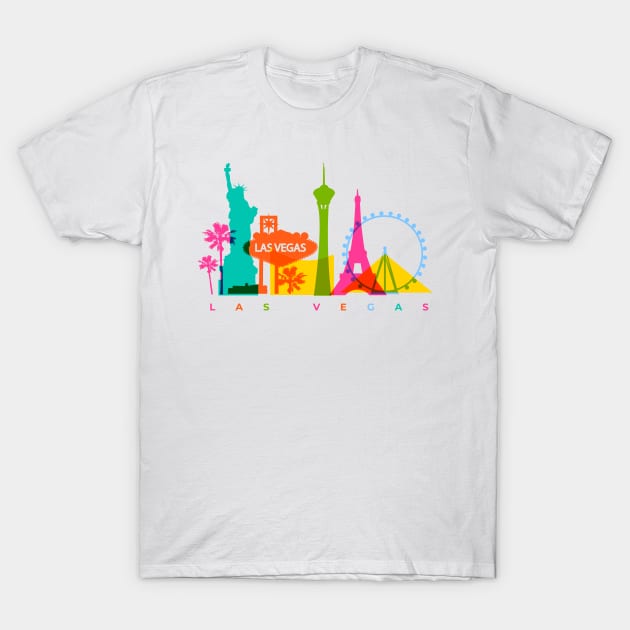 Las Vegas Skyline T-Shirt by StarsDesigns